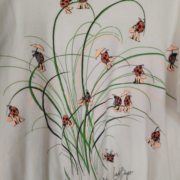 Jane Colby 1988 Ladybug in Heels Vintage Retro Y2k Shirt Top - Picture 5 of 12